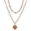 Anne Klein Gold Tone Enamelled Bead Double Necklace - J78462