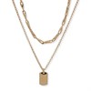 Anne Klein Gold Tone Dog Tag Double Necklace - J78463