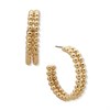 Anne Klein Gold Tone Beaded Hoop Earrings - J78464