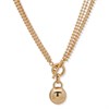 Anne Klein Mult-Row Gold Tone Beaded T-Bar Necklace - J78465