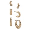 Anne Klein Gold Tone Crystal Trio Drop Earring Set - J78471