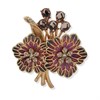 Anne Klein Gold Tone Multi Colour Crystal Flower Brooch - J78477