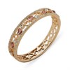 Anne Klein Gold Tone Purple Crystal Heart Bangle - J78479