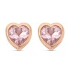 Radley RYJ1206 Rose Tone Silver Pink Cubic Zirconia Heart Stud Earrings - J81101