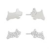 Radley RYJ1518 Silver CZ And Plain Dog Earrings Set - J81200