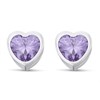 Radley RYJ1215 Silver Purple Cubic Zirconia Heart Stud Earrings - J8199