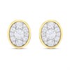 Night & Day Silver And 9ct Gold Oval CZ Earrings - M0105