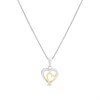 Night & Day Silver And 9ct Gold Double Heart Necklace - M1480