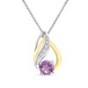 Night & Day Silver And 9ct Gold Lab Grown Diamond And Amethyst Necklace - M1504