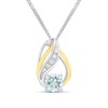Night & Day Silver And 9ct Gold Lab Grown Diamond And Blue Topaz Necklace - M1505