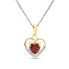Night & Day Silver And 9ct Gold Lab Grown Diamond And Garnet Necklace - M1506