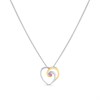 Night & Day Silver And 9ct Gold Pink Sapphire Heart Necklace - M1507
