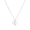 Night & Day Silver And 9ct Gold Lab Grown Diamond Twist Heart Necklace - M1580