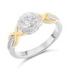 Night & Day Silver And 9ct Gold Halo CZ Ring - M1700