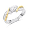 Night & Day Silver And 9ct Gold Trilogy CZ Ring - M1703