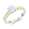 Night & Day Silver And 9ct Gold Stone Set Shoulder CZ Ring - M1705