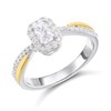 Night & Day Silver And 9ct Gold Octagonal CZ Ring - M1706