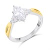 Night& Day Silver And 9ct Gold Cubic Zirconia Marquise Ring - M1711