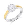 Night & Day Silver And 9ct Gold Cubic Zirconia Halo Ring - M1716