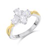 Night & Day Silver And 9ct Gold Cubic Zirconia Multi Oval Cluster Ring - M1717