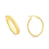 AUREUS Sterling Silver & 9ct Bonded Gold Texture Hoop Earrings - M3216