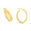 AUREUS Sterling Silver & 9ct Bonded Gold Twist Oval Hoop Earrings - M3217