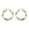 AUREUS Sterling Silver & 9ct Bonded Gold Two Colour Twist Hoop Earrings - M3250