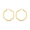AUREUS Sterling Silver & 9ct Bonded Gold Hexagonal Hoop Earrings - 30mm - M3344