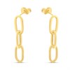Aureus Sterling Silver & 9ct Bonded Gold Paperclip Drop Earrings - M3404