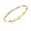 AUREUS Sterling Silver & 9ct Bonded Gold Two Colour Twist Bangle - M3542