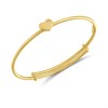 AUREUS Sterling Silver & 9ct Bonded Gold  CZ Heart Expanding Baby Bangle - M3580