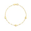 AUREUS Silver And 9ct Bonded Gold  Heart Station Bracelet - M3602