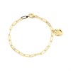 AUREUS Sterling Silver & 9ct Bonded Gold Heart Charm Bracelet - 7.5in - M3650