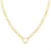 AUREUS Sterling Silver & 9ct Bonded Gold Figaro Heart Necklet - 17in - M3902