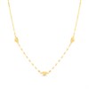 AUREUS Silver And 9ct Bonded Gold Heart Station Necklace - M3951