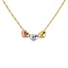 AUREUS Sterling Silver & 9ct Bonded Gold Three Colour Gold Bonded Heart Necklet - M4020