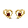 18ct Gold Plated Silver Vermeil Garnet Heart Stud Earrings - M5150