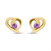 18ct Gold Vermeil Amethyst Heart Stud Earrings - M5151