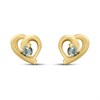 18ct Gold Vermeil Aquamarine Heart Stud Earrings - M5152