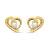 18ct Gold Plated Silver Vermeil Cultured Freshwater Pearl Heart Earrings - M5155