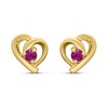 18ct Gold Plated Silver Vermeil Ruby Heart Stud Earrings - M5156