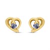 18ct Gold Vermeil Tanzanite Heart Stud Earrings - M5161