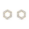 18ct Gold Vermeil CZ Hexagon Earrings - M5201