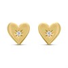 18ct Gold Vermeil CZ Heart Stud Earrings - M5202