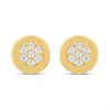 18ct Gold Vermeil CZ Disc Stud Earrings - M5203