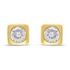 18ct Gold Vermeil CZ Square Stud Earrings - M5207