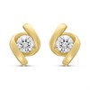 18ct Gold Vermeil CZ Flame Stud Earrings - M5208