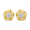 18ct Gold Vermeil CZ Twist Earrings - M5213