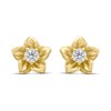 18ct Gold Vermeil CZ Flower Stud Earrings - M5215
