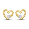 18ct Gold Vermeil CZ Heart Stud Earrings - M5216